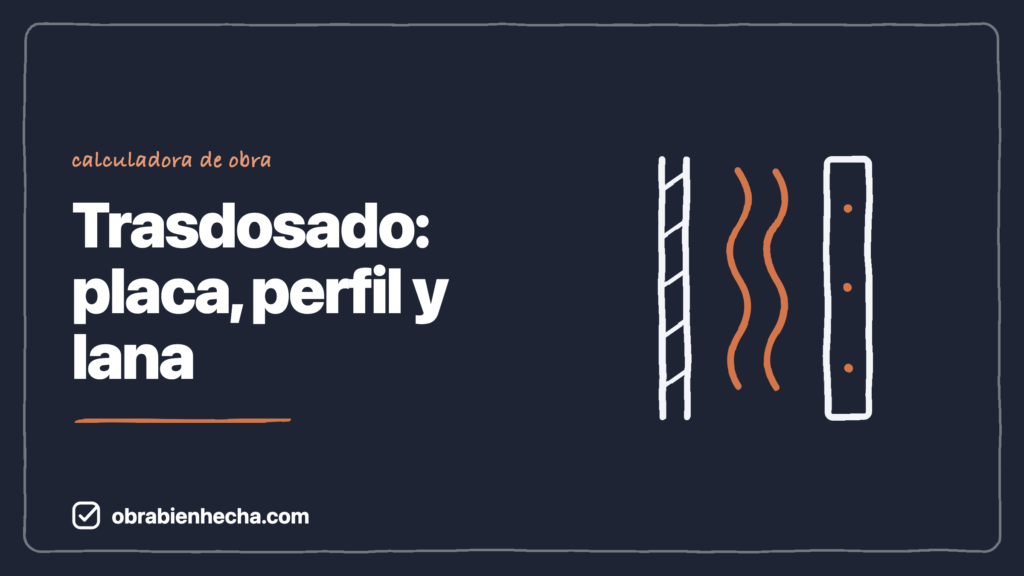 Calculadora de trasdosado: placas, perfiles y lana